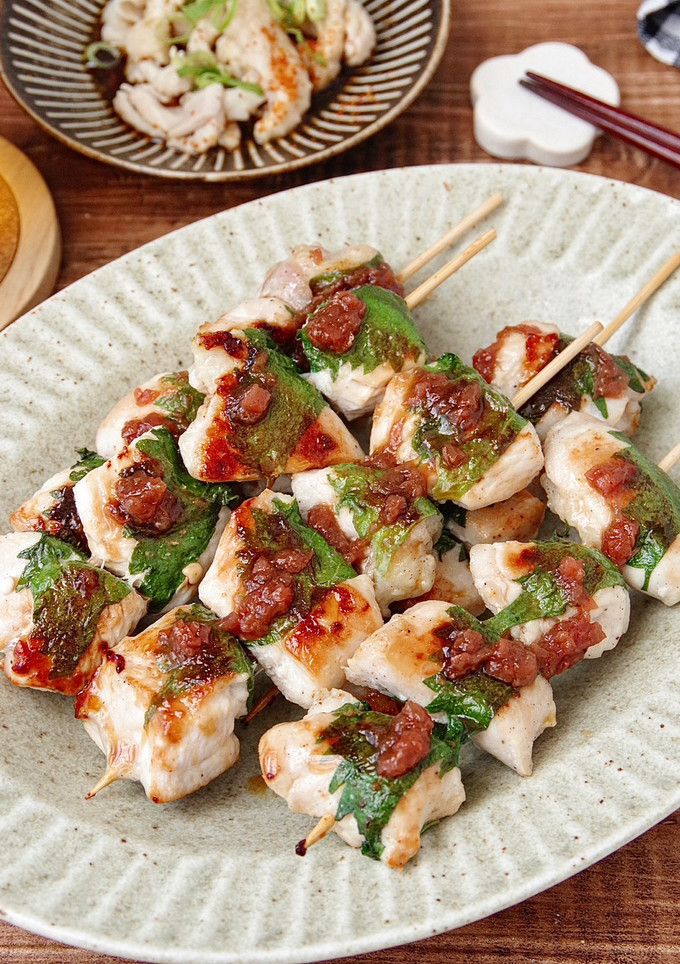☆簡単☆旨だし鶏むね肉の梅しそ串焼き-レシピのメイン写真