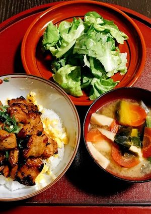 焼き鳥丼定食-レシピのメイン写真