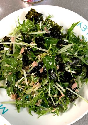 超簡単なツナと水菜、チョレギ風サラダ♪-レシピのメイン写真