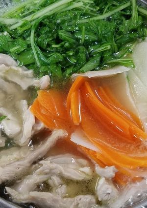 水菜とせせりの野菜鍋-レシピのメイン写真