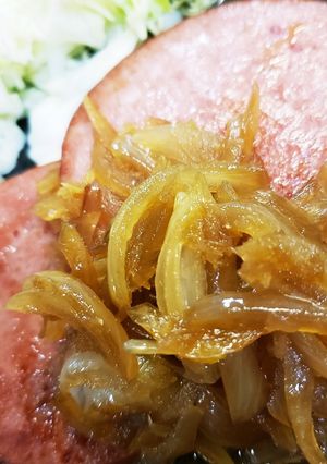 厚切りハムの玉ねぎしょうが風味ソースかけ-レシピのメイン写真