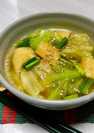 胡麻油風味*キャベツと油揚げの味噌汁-レシピのメイン写真
