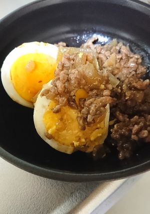 ゆで卵のひき肉だれかけ-レシピのメイン写真
