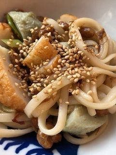 納豆とさつま揚げの焼うどん-レシピのメイン写真