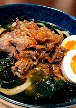 味玉付き肉うどん♡-レシピのメイン写真