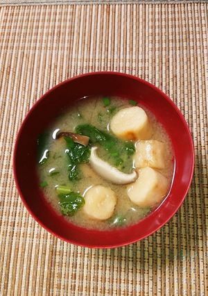 糖尿食大根葉としいたけの味噌汁-レシピのメイン写真