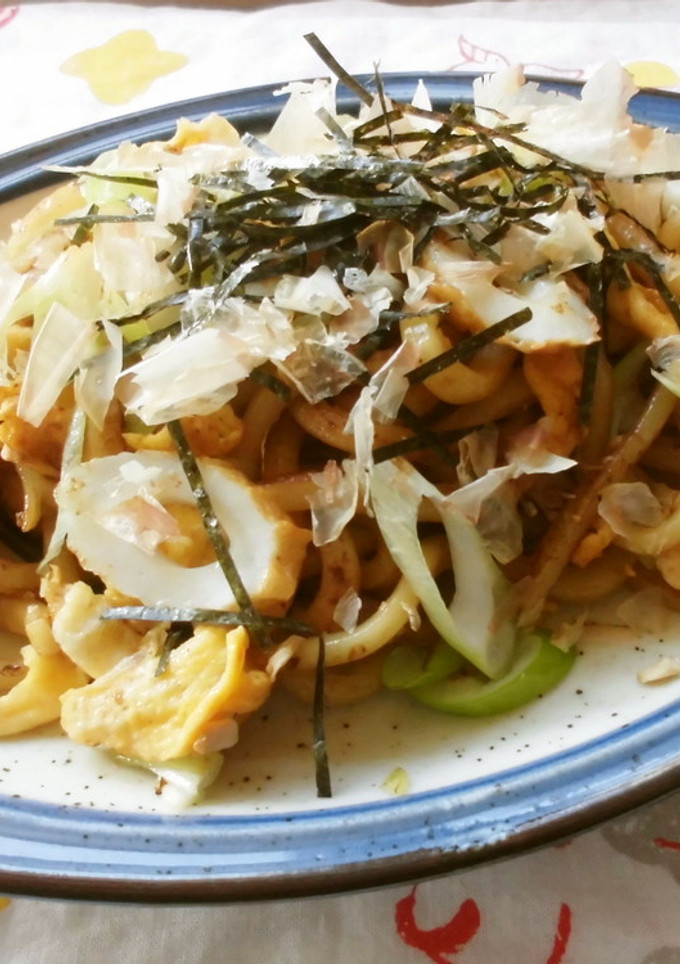 ちくわ＆ねぎの焼きうどん♪-レシピのメイン写真