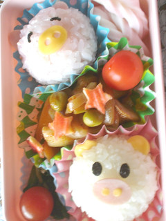 キャラ弁☆ブタさん弁当♪-レシピのメイン写真