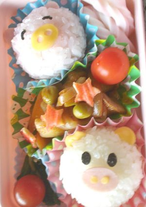 キャラ弁☆ブタさん弁当♪-レシピのメイン写真