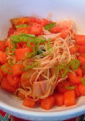 すいかとキムチあえ素麺-レシピのメイン写真
