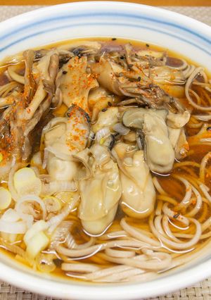 牡蠣と舞茸の蕎麦-レシピのメイン写真