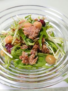 サバ缶と水菜のサラダ-レシピのメイン写真