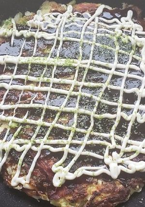 フライパンで作る山芋入大阪風大判お好み焼-レシピのメイン写真