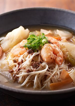 炊飯器で！鶏そぼろと海老のスープそうめん-レシピのメイン写真