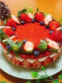 クリスマスに♡苺のレアチーズケーキ✨-レシピのメイン写真