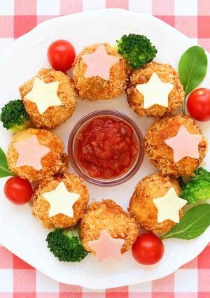 クリスマスに★ライスコロッケのリース-レシピのメイン写真