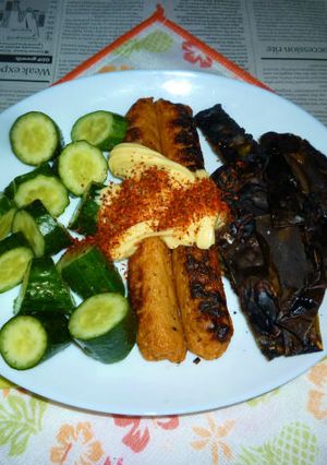 ごぼう天羅臼昆布の網焼き＋きゅうり塩もみ-レシピのメイン写真