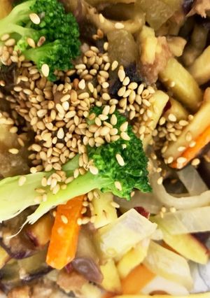 全てレンジなすさつま芋で青椒肉絲風-レシピのメイン写真