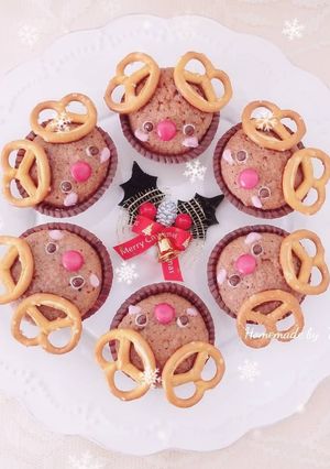 トナカイ カップケーキ☆クリスマスケーキ-レシピのメイン写真