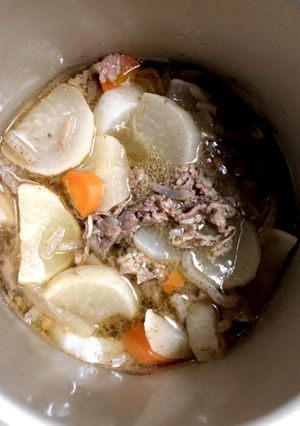 時短！大根と牛肉コマ切れの圧力鍋煮-レシピのメイン写真