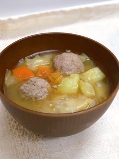 しょうがフレークのつくね入りみそ汁-レシピのメイン写真