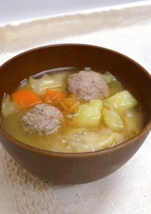 しょうがフレークのつくね入りみそ汁-レシピのメイン写真