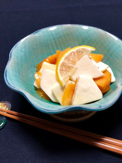 長芋と柿の酢の物*わさびを添えて-レシピのメイン写真