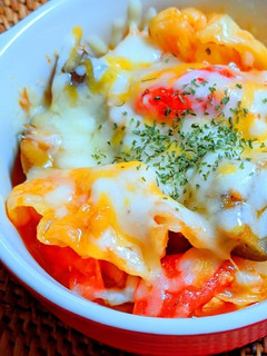 キャベツとツナのトマトチーズ焼き-レシピのメイン写真