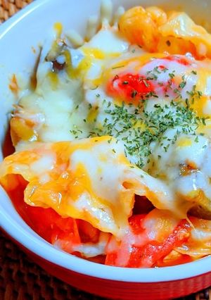 キャベツとツナのトマトチーズ焼き-レシピのメイン写真