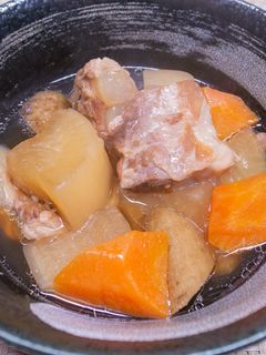 圧力鍋で作る豚軟骨と根菜の煮物-レシピのメイン写真