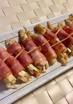 ☆簡単巻くだけ☆えのきベーコン巻き巻き-レシピのメイン写真