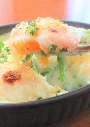 海老とほうれん草と茹で卵のグラタン-レシピのメイン写真