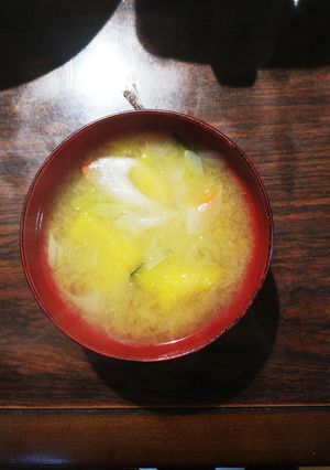 長ネギ入り★かぼちゃの麹味噌汁。-レシピのメイン写真