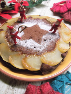 ココア生地アップルリースパンケーキ-レシピのメイン写真