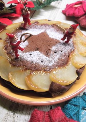 ココア生地アップルリースパンケーキ-レシピのメイン写真