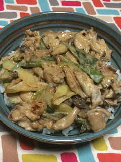 超簡単☆こく旨!豚しゃぶ肉のオイマヨ丼-レシピのメイン写真