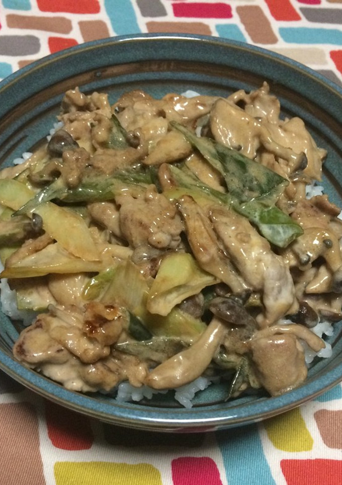 超簡単☆こく旨！豚しゃぶ肉のオイマヨ丼-レシピのメイン写真