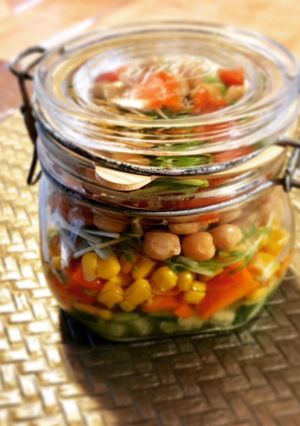 ひよこ豆とサーモンのジャーサラダ-レシピのメイン写真