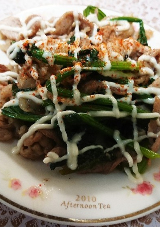 豚肉とほうれん草のにんにく炒め-レシピのメイン写真