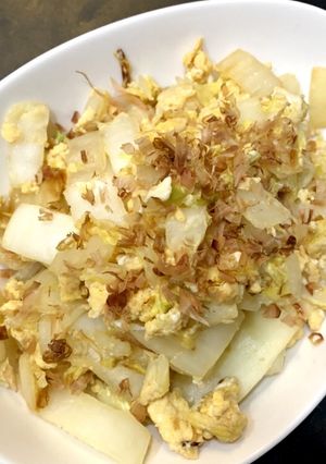 冷蔵庫の残り物で簡単副菜！白菜と卵炒め-レシピのメイン写真