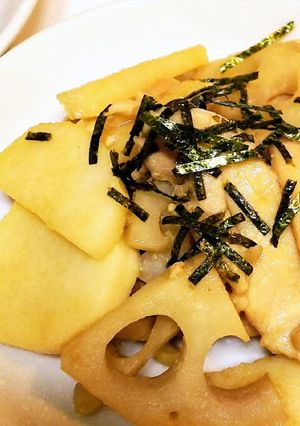 鶏肉と蓮根と長芋の甘辛炒め-レシピのメイン写真