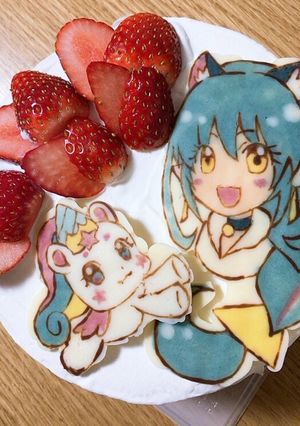 誕生日ケーキ、プリキュア、キャラチョコ-レシピのメイン写真