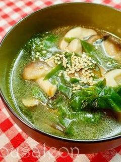 椎茸と炒めネギのお味噌汁-レシピのメイン写真