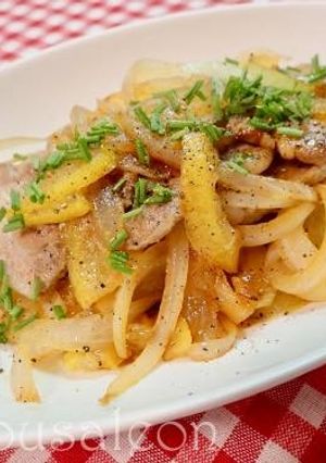 豚肉と玉ねぎの炒め物　オレンジ風味-レシピのメイン写真