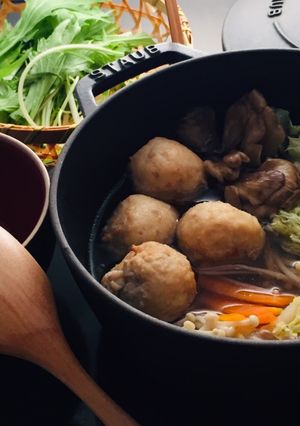 冬至 簡単 水炊き風 鶏団子 柚子胡椒鍋-レシピのメイン写真