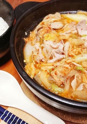無水鍋アレンジ☆体ポカポカ♪味噌キムチ鍋-レシピのメイン写真