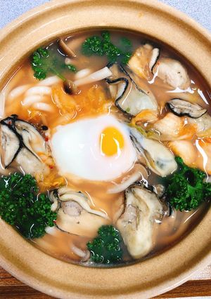 ヘルシー簡単　牡蠣キムチ鍋焼きうどん-レシピのメイン写真