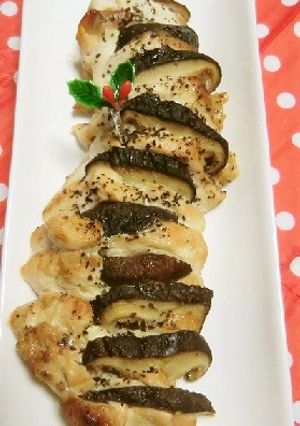 鶏むね肉とシイタケのクリスマスディッシュ-レシピのメイン写真