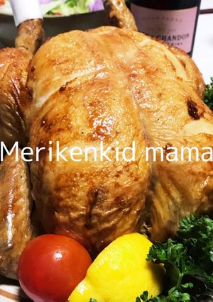 パンを詰める★絶品ローストチキン丸鶏♪-レシピのメイン写真