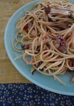 舞茸☆塩こんぶde和風ぺペロンパスタ-レシピのメイン写真